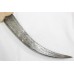 Dagger Knife Damascus Steel Blade Pink Jade Stone Handle Silver Koftgiri D55
